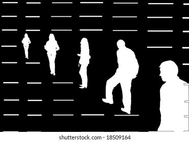 White people isolated on black