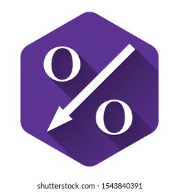 White Percent Down Arrow Icon Isolated Stock Vector (Royalty Free ...