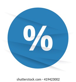 White Percentage icon label on wrinkled paper