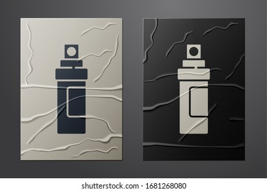 Icône de Parfum blanc isolée sur fond papier grunge. Style papier. Illustration vectorielle