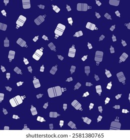 White Perfume icon isolated seamless pattern on blue background.  Vector