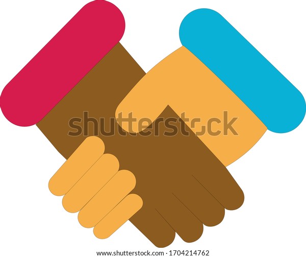 白人と黒人が握手する のベクター画像素材 ロイヤリティフリー
