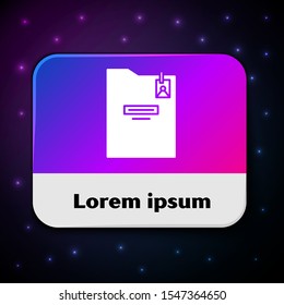 White Personal folder icon isolated on black background. Rectangle color button. Vector Illustration
