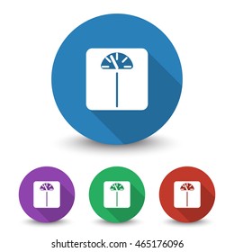 White Personal Scale icon in different colors set