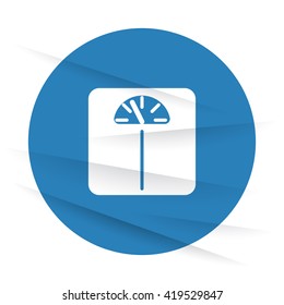 White Personal Scale icon label on wrinkled paper