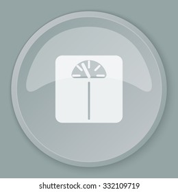 White Personal Scale icon on grey web button