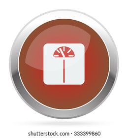 White Personal Scale icon on red web app button