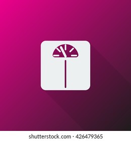 White Personal Scale icon on pink background