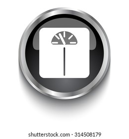 White Personal Scale symbol on black glossy web button