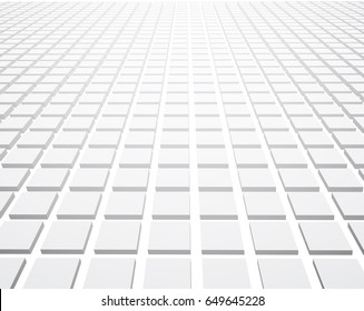 White perspective 3d checkered textured background. Vector paper illustration.