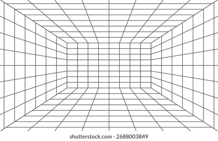 White perspective grid room on white background, Vector eps10