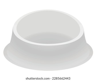 White pet bowl. vector illustration