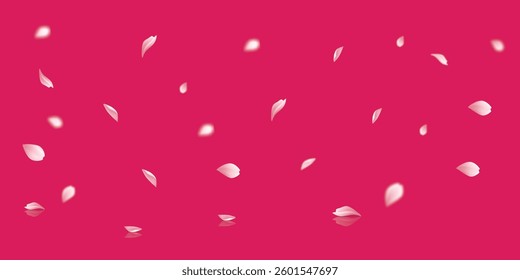 White petals vector with falling petals on a pink background. Floral design and romantic texture, perfect for flower petals, delicate patterns, vector illustrations, or soft designs with abstract 