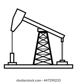white petro oil machine side view over isolated background, vector illustration 