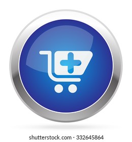 White Pharmacy Store icon on blue web app button