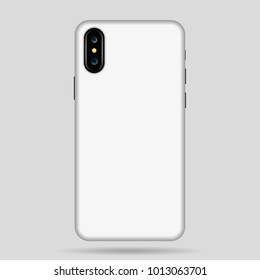 white phone case vector illustration.  phone case mockup 