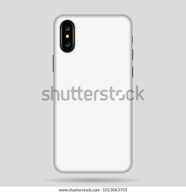 電話のベクター画像イラスト用の白いiphone Xのケース Iphone 10ケースモックアップ のベクター画像素材 ロイヤリティフリー