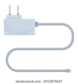 White phone charger icon cartoon vector. Low charging. Item handy usb