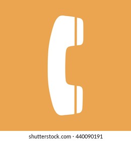 White phone icon vector