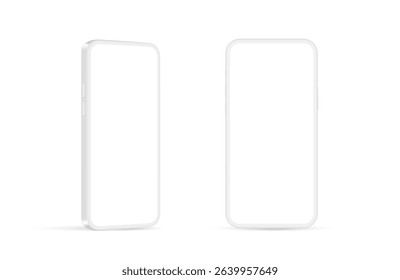 White phone mockup vector blank collection