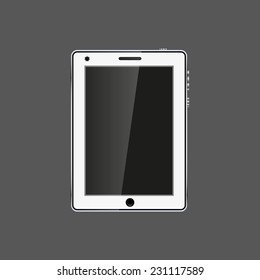 white phone on a gray background