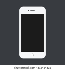 White phone. Vector illustration.