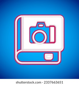White Photo album gallery icon isolated on blue background.  Vector