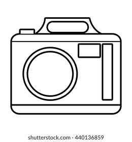 white photo  camera with white circle and stripes over isolated background,vector illustration