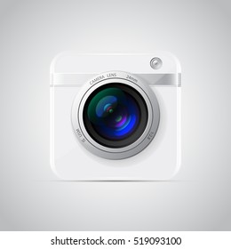 White Photo Camera Icon