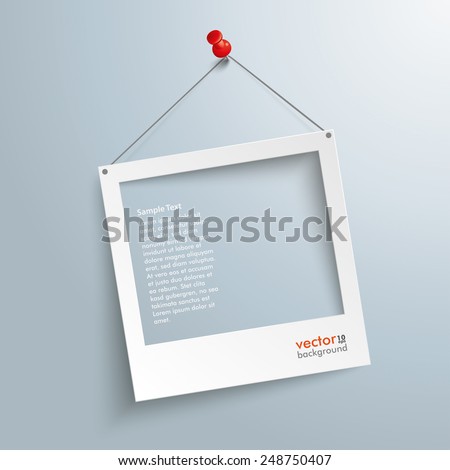 White photo frame on the gray background. Eps 10 vector file.