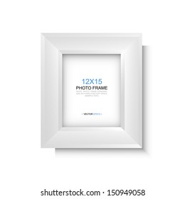 White photo frame for standard picture size with area for copy space - Vector illustration