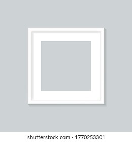 White photo frame template. Vector illustration.