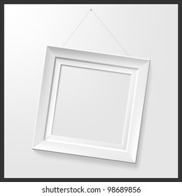 White photo frame. Vector.