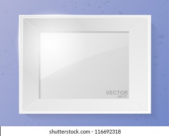 White photo frame. Vector illustration.
