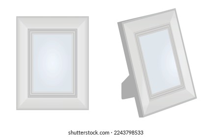 White photo frame. vector illustration 