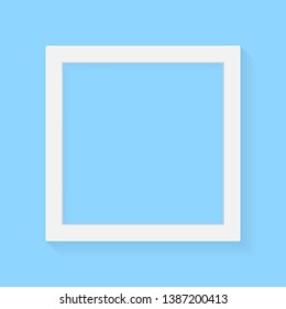White Photo Frames on Blue Vintage Pastel Style Color