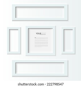 White photo frames, vector Illustration