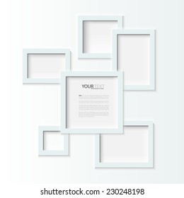 White photo frames, vector Illustration