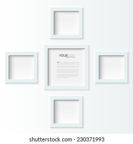 White photo frames, vector Illustration