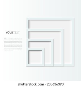 White photo frames, vector Illustration.