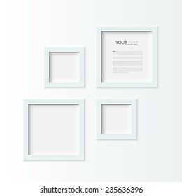 White photo frames, vector Illustration.