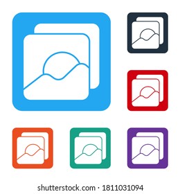 White Photo icon isolated on white background. Set icons in color square buttons. Vector Illustration