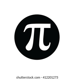 White Pi Sign Vector Icon. 