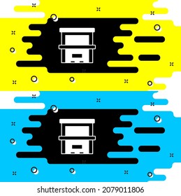 White Piano icon isolated on black background. Musical instrument.  Vector