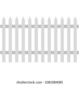 White Picket Fence Illustration - Traditional white picket fence representing American dream of suburbia