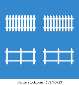 White Picket Fence. Vector Illustration Isolated On Background