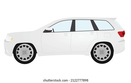 Coche blanco de recogida. ilustración vectorial