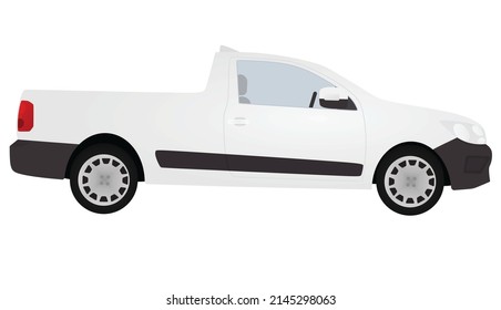 White pick-up car. vector illustration