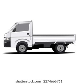 White pickup truck side view