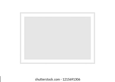 White Picture Frame Isolated On White Background. Vector